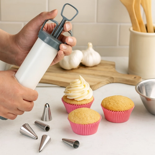 Dekorator szpryca do tortu tylki do nadziewania kremu ozdoby na tort 9 el